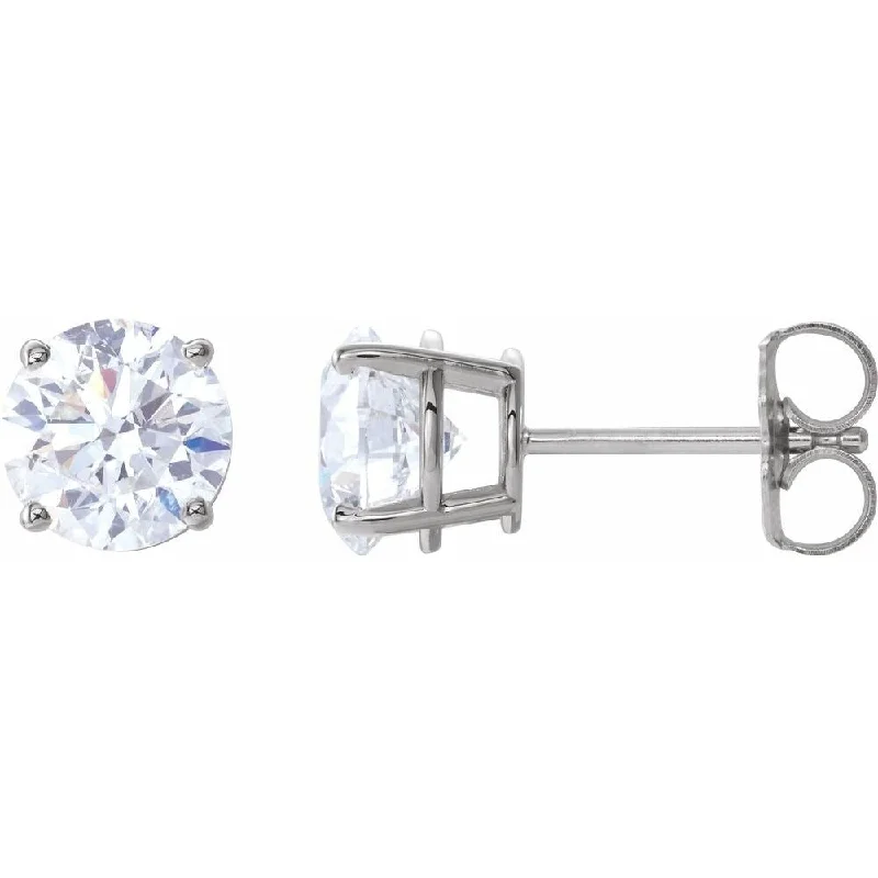 14k White Gold 2 CTW Diamond Stud Earring for Women