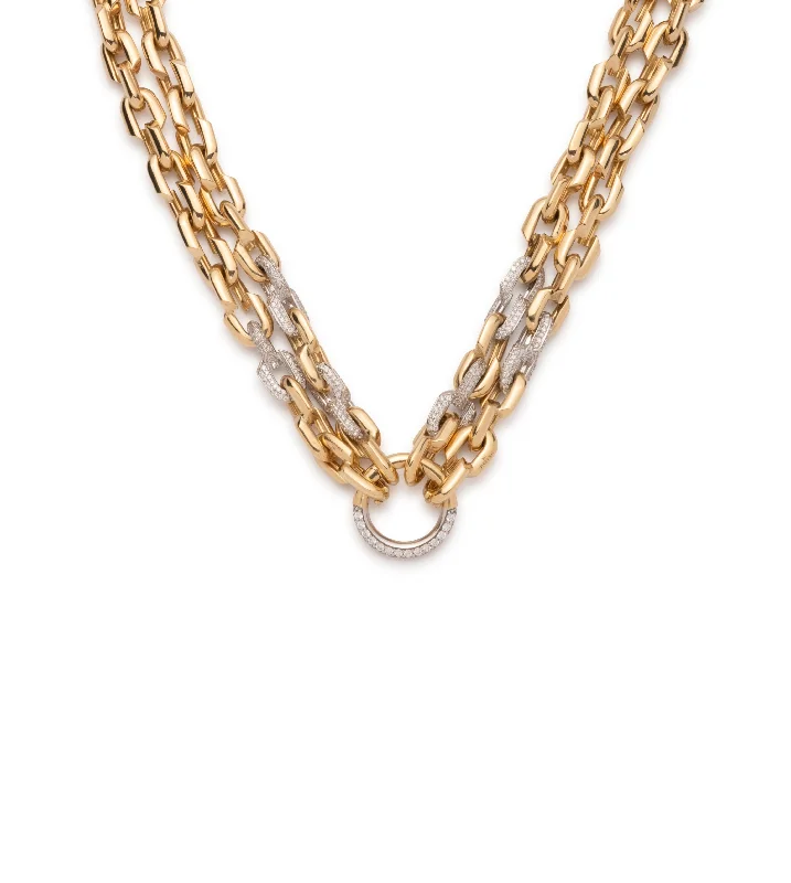 Strong Hearts Double Strand Open Chain Necklace