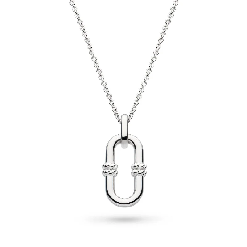 Silver Marina Rope Bar Link 18" Necklace