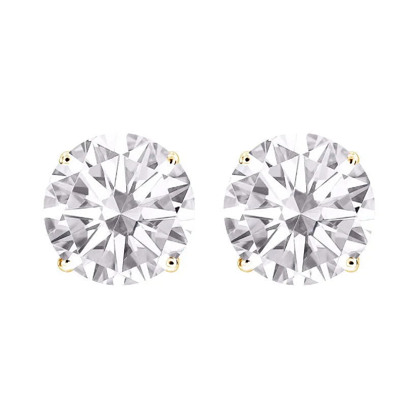 Yellow Gold with Moissanite Stud Earring