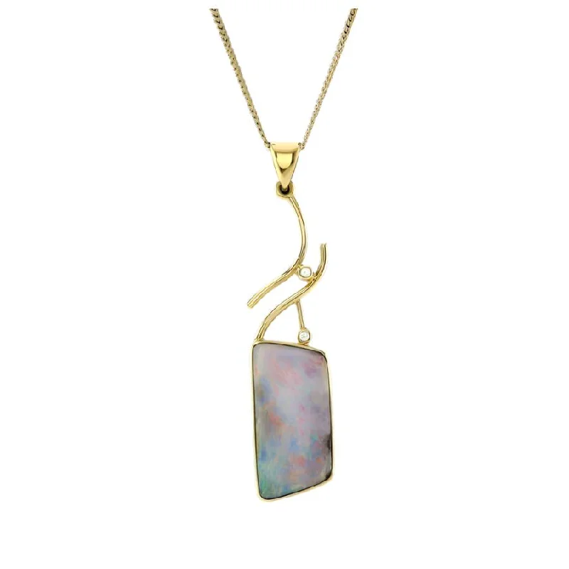 18ct Yellow Gold Boulder Opal Pendant