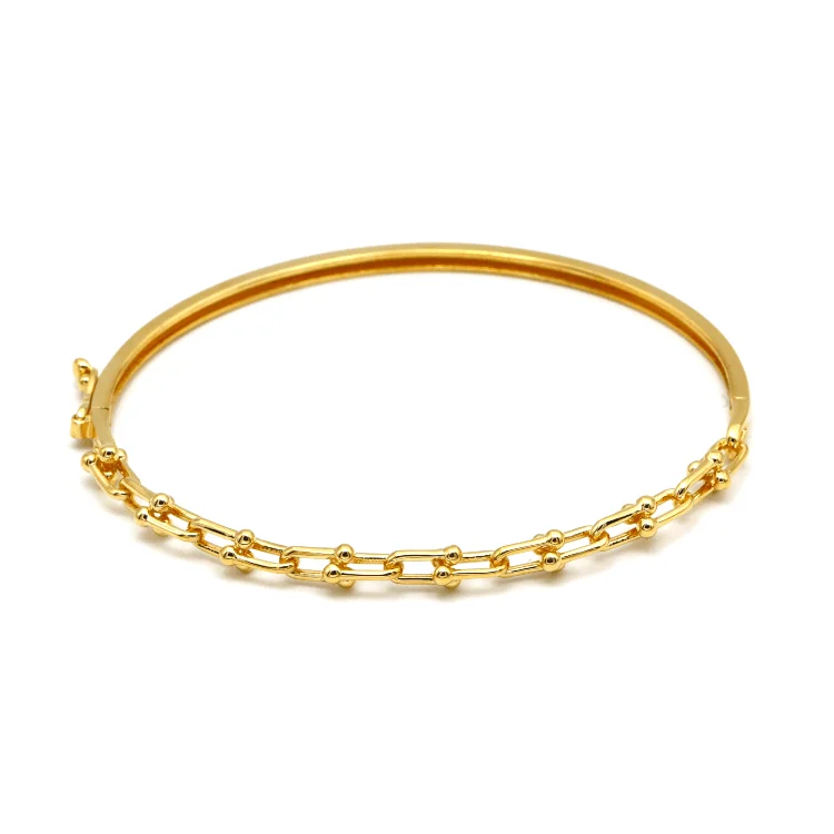 Real Gold GZTF Hardware Lock Bangle 6601 45 - 55 MM (SIZE 14-15) BA1461