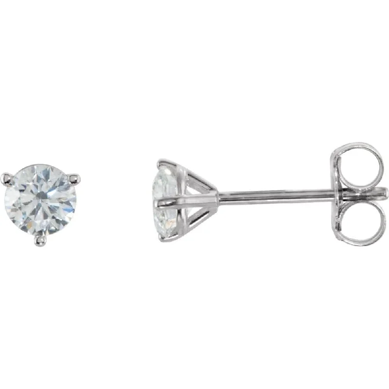 14k White Gold 1/2 CTW Diamond Stud Earring for Women