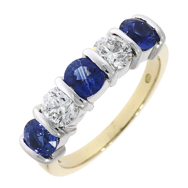 18ct yellow and white gold Blue Sapphire and Diamond Eternity Ring