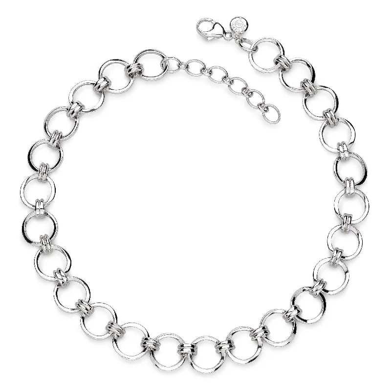 Silver Bevel Unity Statement Necklace