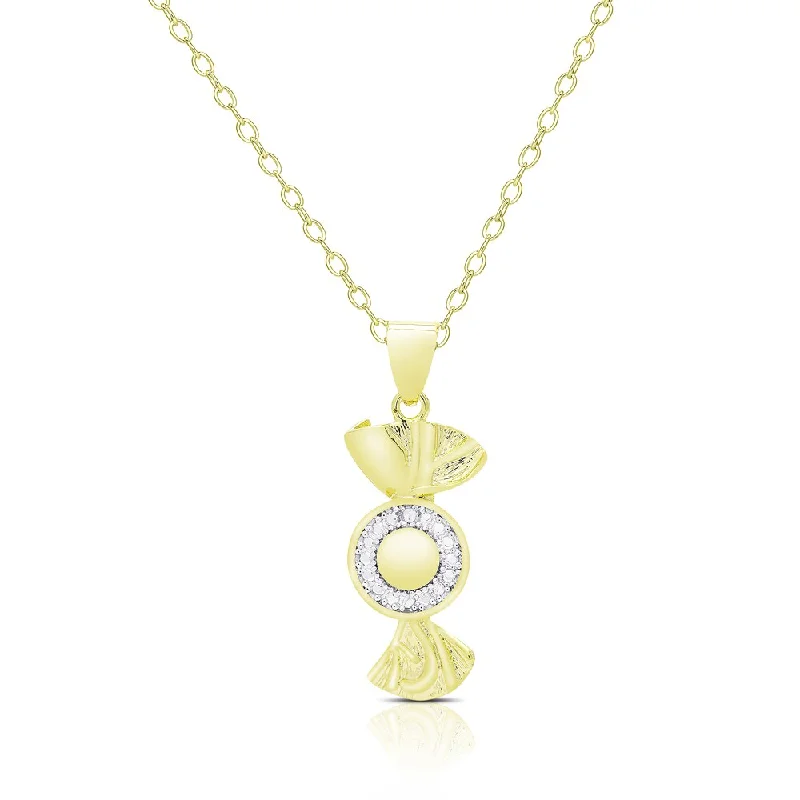 Finesque Gold Overlay Diamond Accent Candy Necklace