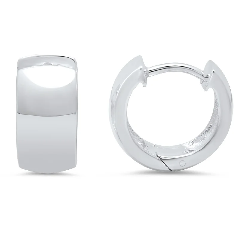 Sterling Silver 7 mm Huggie Hoop Earring by Roberto Martinez