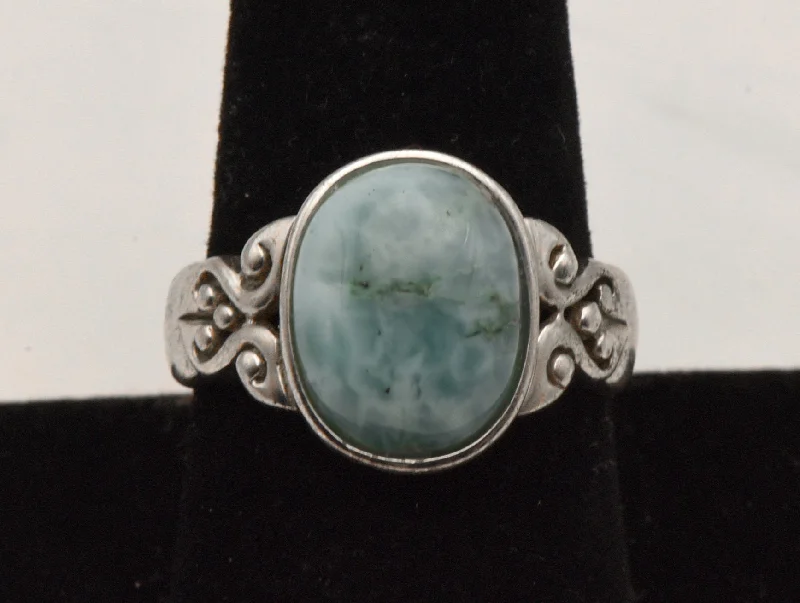 Vintage Larimar Sterling Silver Ring - Size 9