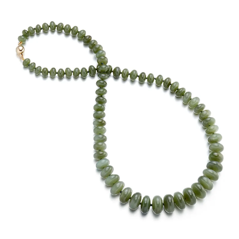 Graduated Siberian Green Jade Abacus Necklace