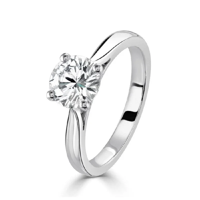 1.21ct Round Brilliant Cut Diamond Solitaire Platinum Ring