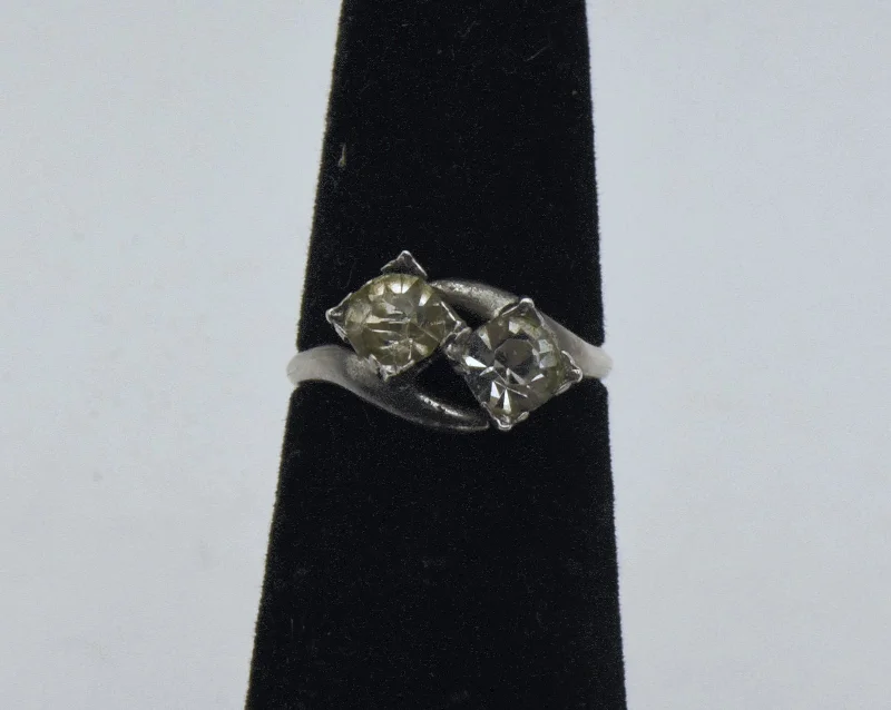 McGrath-Hamin - Vintage Sterling Silver and Rhinestone Ring - Size 4.25