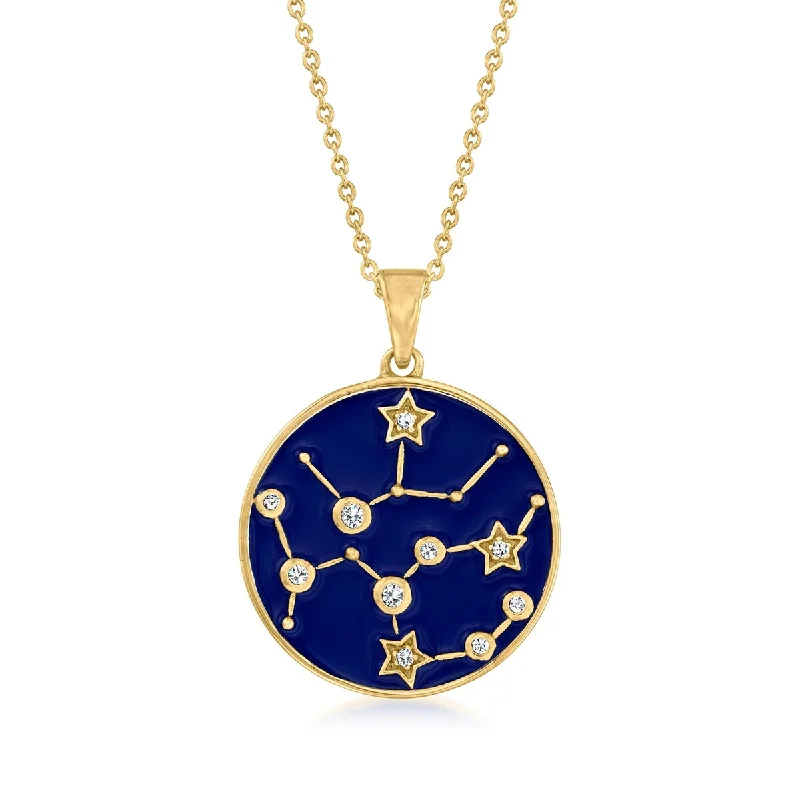 18k Yellow Gold Over Sterling Silver, Sagittarius Zodiac Sign Pendant-Necklaces