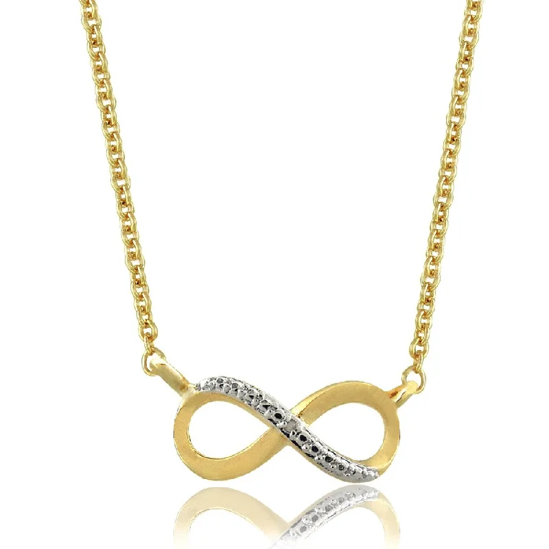 Finesque 18k Gold Overlay Diamond Accent Infinity Necklace