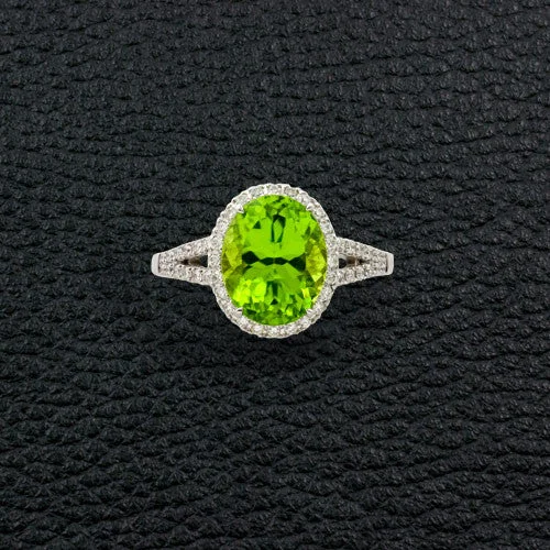 Peridot & Diamond Ring