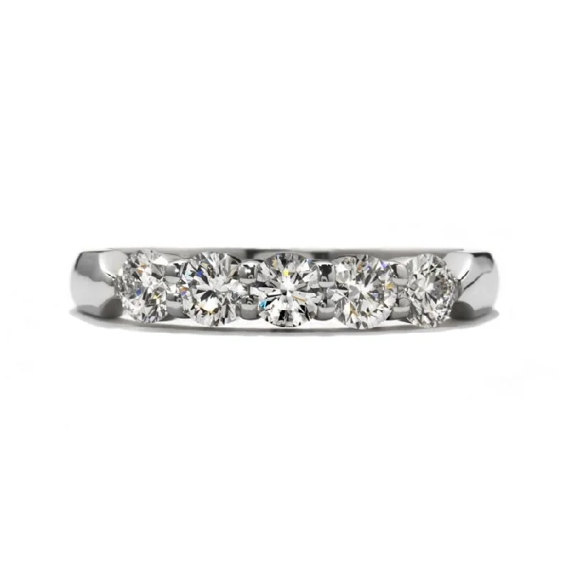 0.50ct 5-Round Brilliant Cut Diamond 18ct White Gold Band