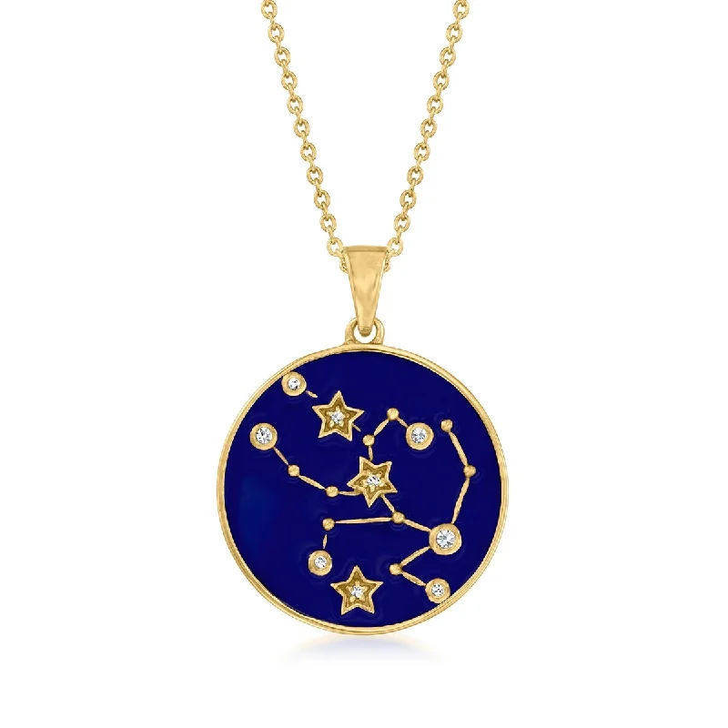 18k Yellow Gold Over Sterling Silver, Taurus Zodiac Sign Pendant-Necklaces