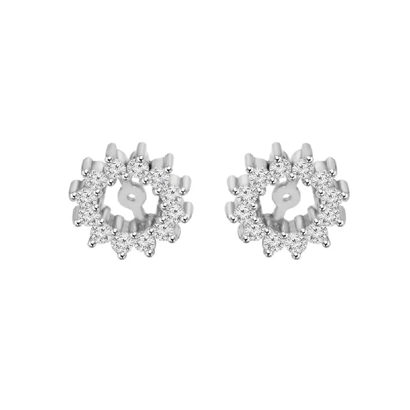 Pompeii3 14k White Gold 1/2 Ct TDW Diamond Stud Earring Jackets