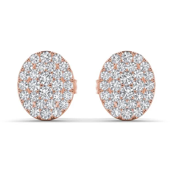 De Couer IGI Certified 1/5ct TDW Diamond Cluster Earring - White