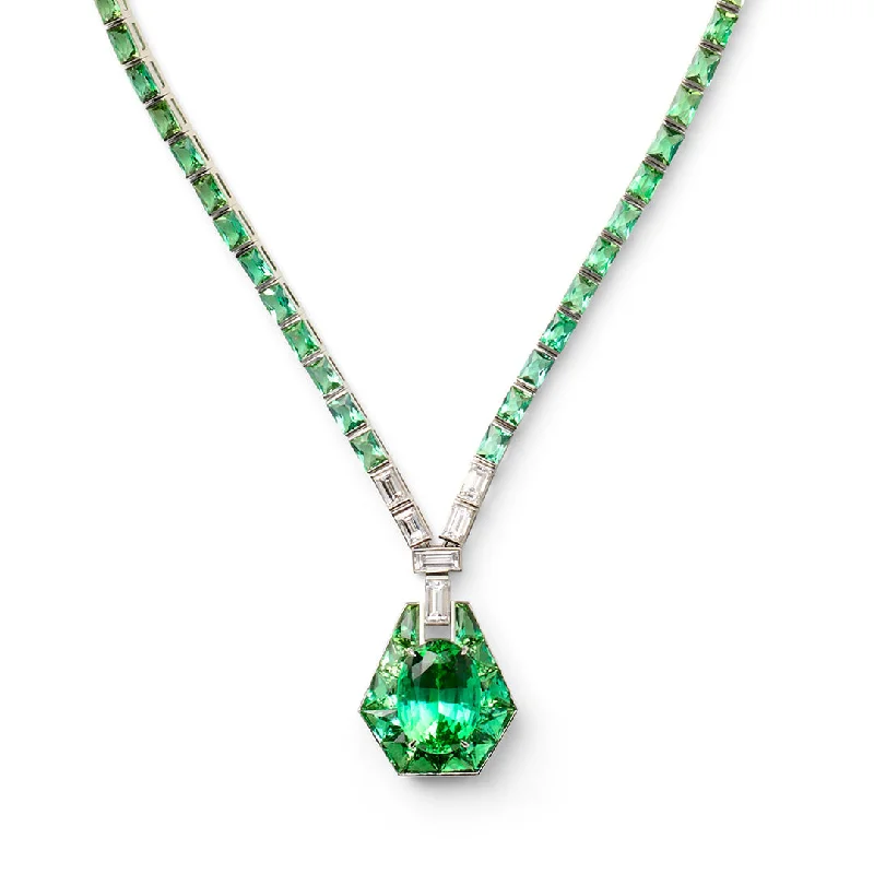 Tourmaline & Diamond Necklace