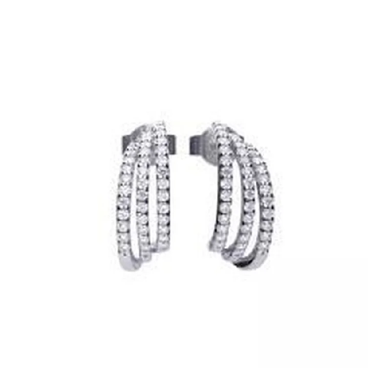 Sil-Cz-3pave 1/2 Hoop