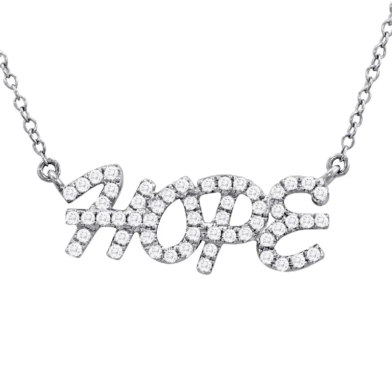 Marquee Sterling Silver 1/3ct TDW Diamond Hope Necklace