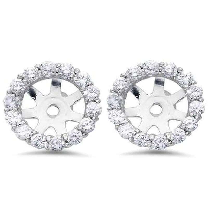 Pompeii3 14k White Gold 1/2 Ct TDW Diamond Stud Earring Jackets