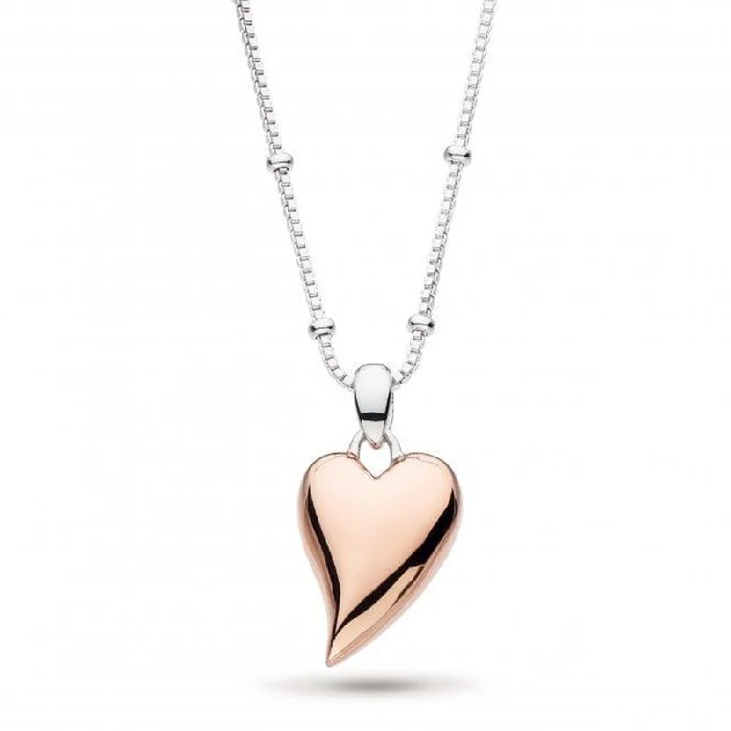 Silver & Rose Gold Plated Desire Cherish Blush Heart Necklace