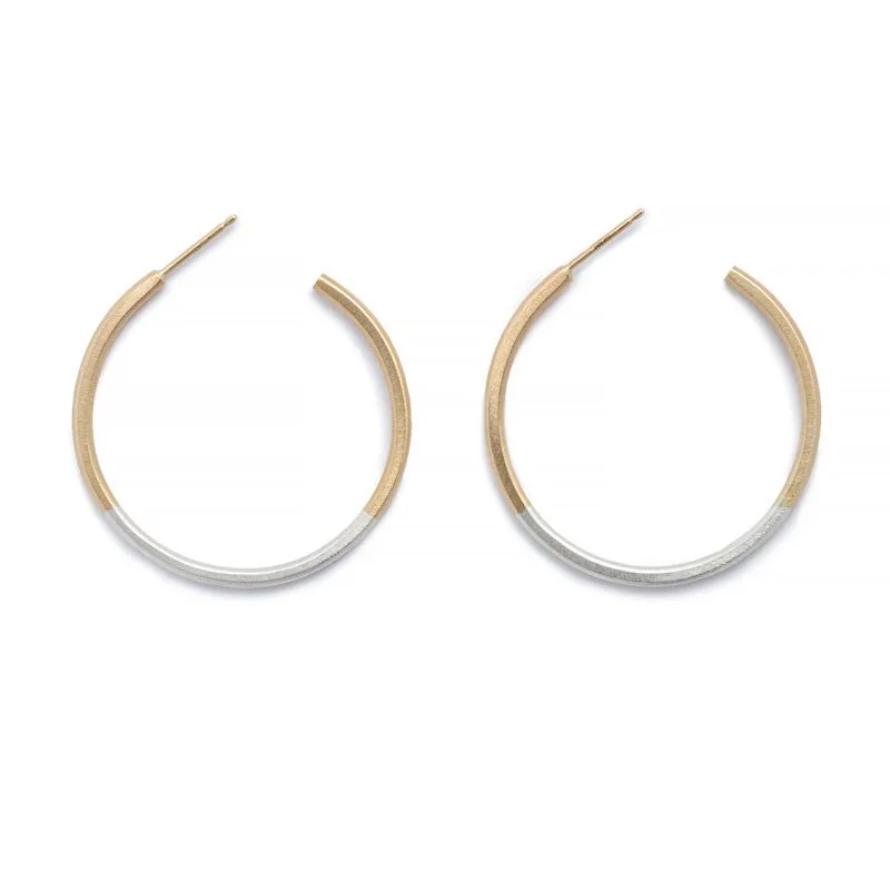 Koa hoop earring - 14k gold