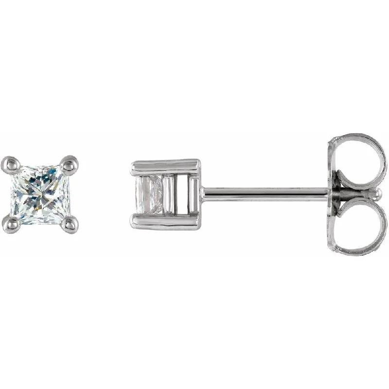 14k White Gold 1/8 CTW Diamond Earring for Women