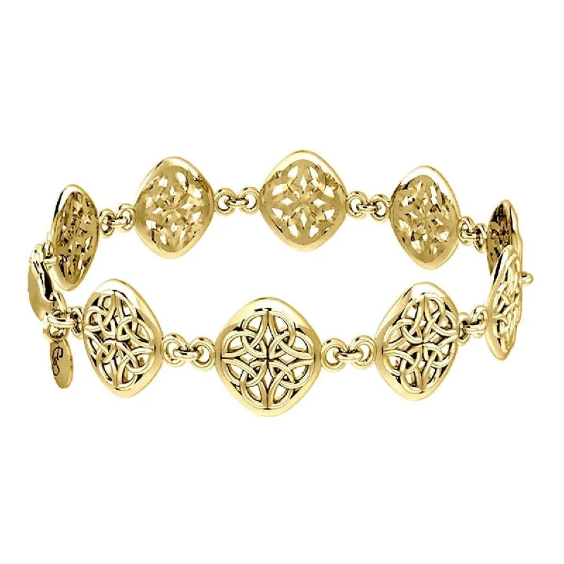 Sense the power of four- 14 Karat Gold Jewelry Celtic Four Point Knot Bracelet GTBG072