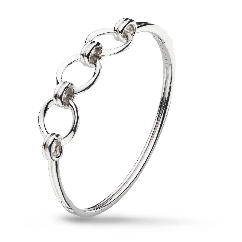 Silver Bevel Unity Hinged Bangle