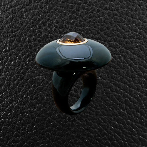 Citrine & Onyx Ring