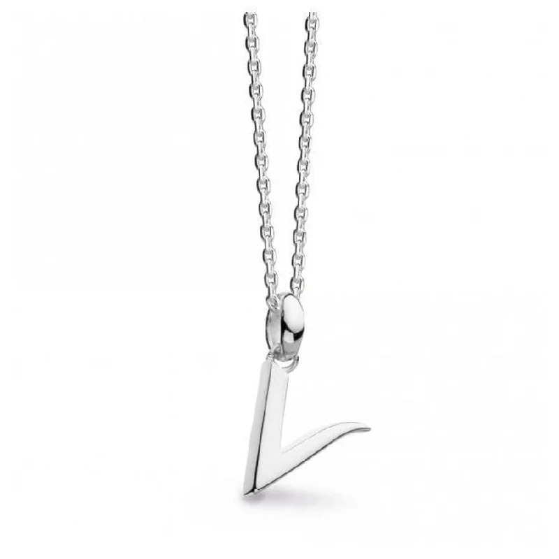 Silver Signature Capital V Necklace