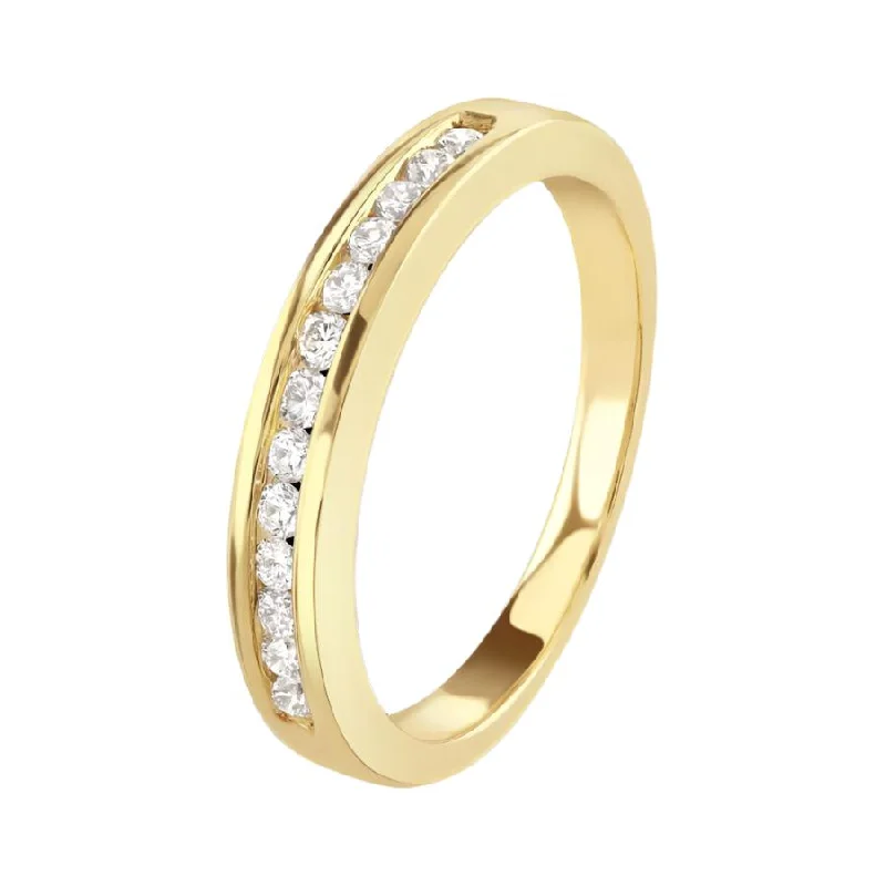 0.25ct Round Brilliant Cut Diamond Channel Set Half Eternity 18ct Yellow Gold Ring