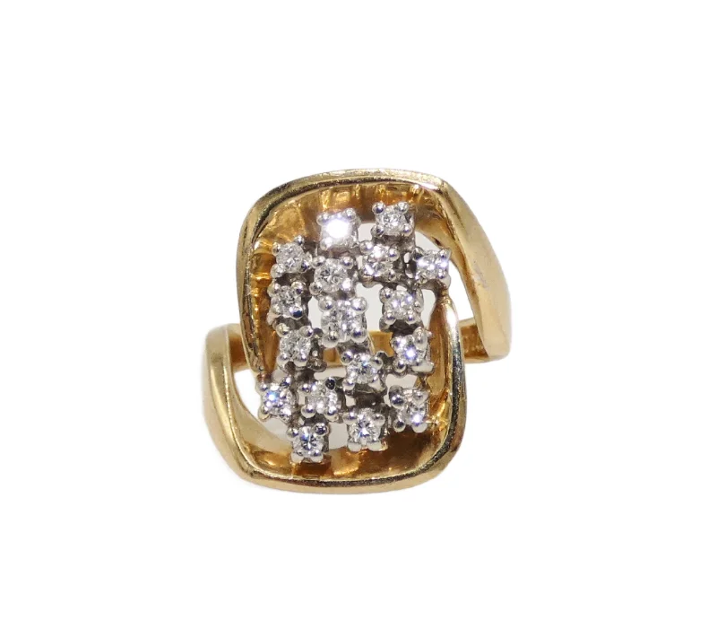 14K Gold Multi Diamond Ring