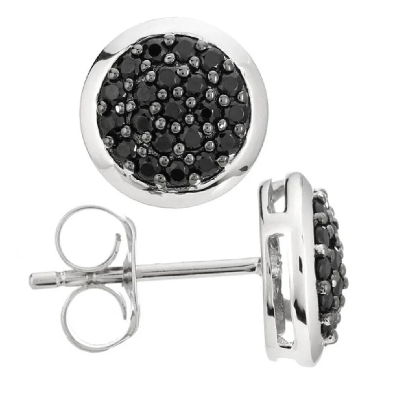 925 Sterling Silver Black Spinel Studs Earring