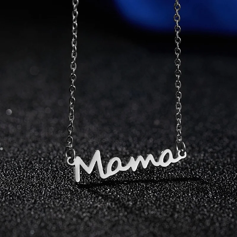 Adjustable Elegant Link Chain Women Necklace Mama Letter Pendant Necklace For Mother Day - no