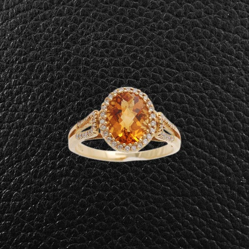 Citrine & Diamond Ring