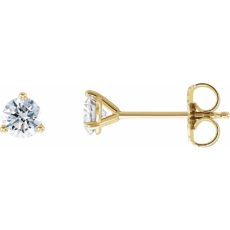 14k Yellow Gold 1/2 CTW Lab-Grown Diamond Stud Earring for Women