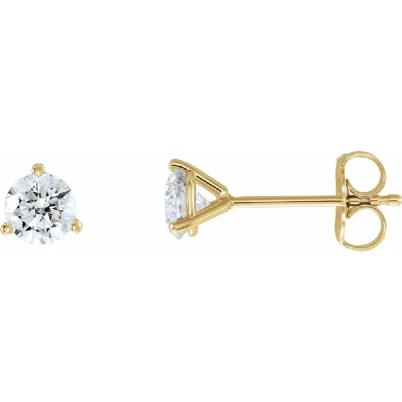 14k Yellow Gold 3/4 CTW Lab-Grown Diamond Stud Earring for Women