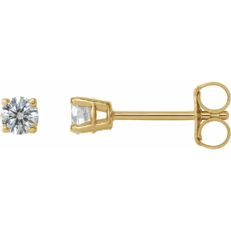 14k Yellow Gold 1/4 CTW Diamond Stud Earring for Women