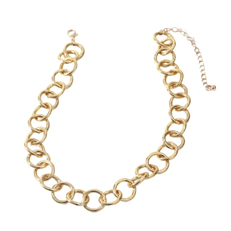 Adults Necklace MultiLayer Punk HipHop GoldenPlated Fashion Jewelry Alloy Men Women Link Chain Necklace For Daily - no