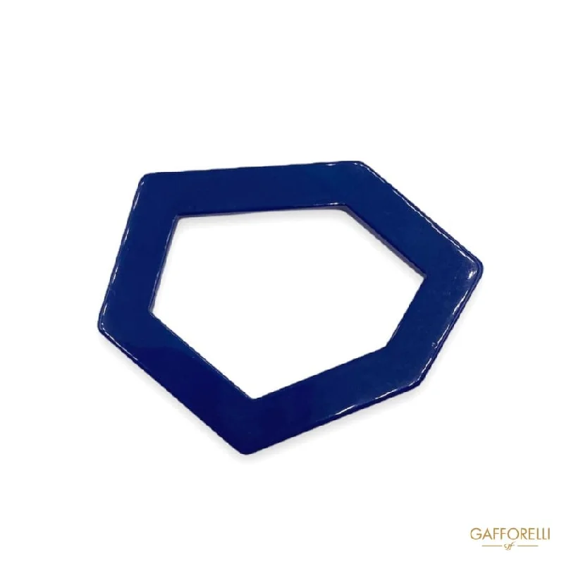 Blue Polyester Geometric Ring D221 - Gafforelli Srl