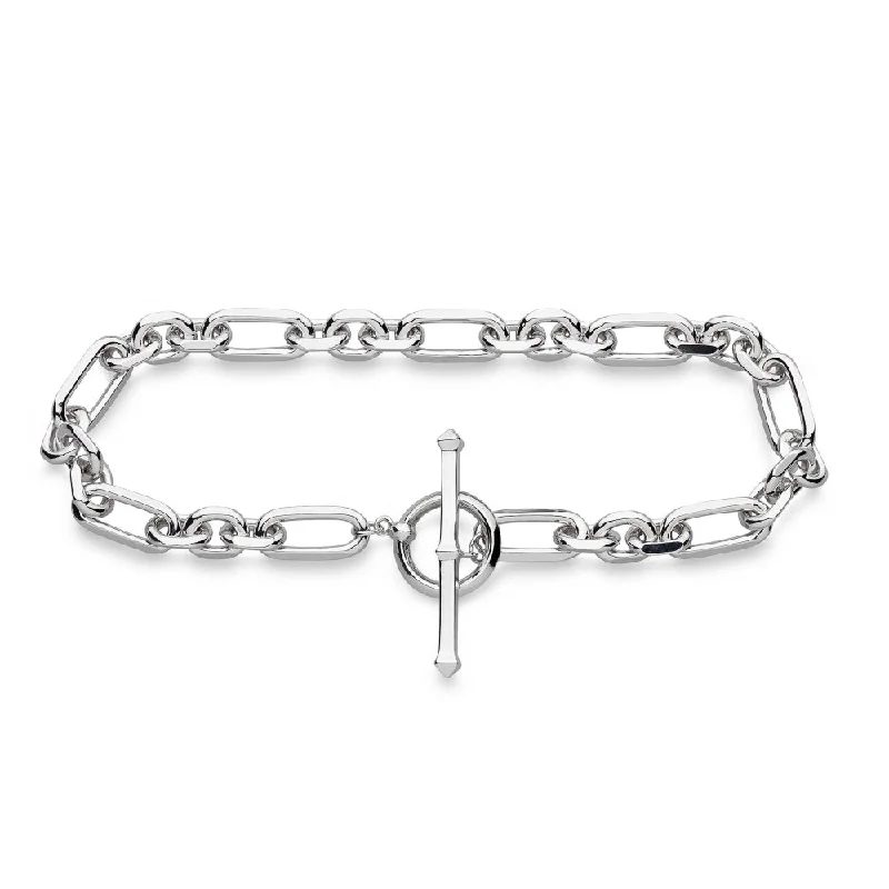 Revival Figaro Chain Link T-bar Bracelet