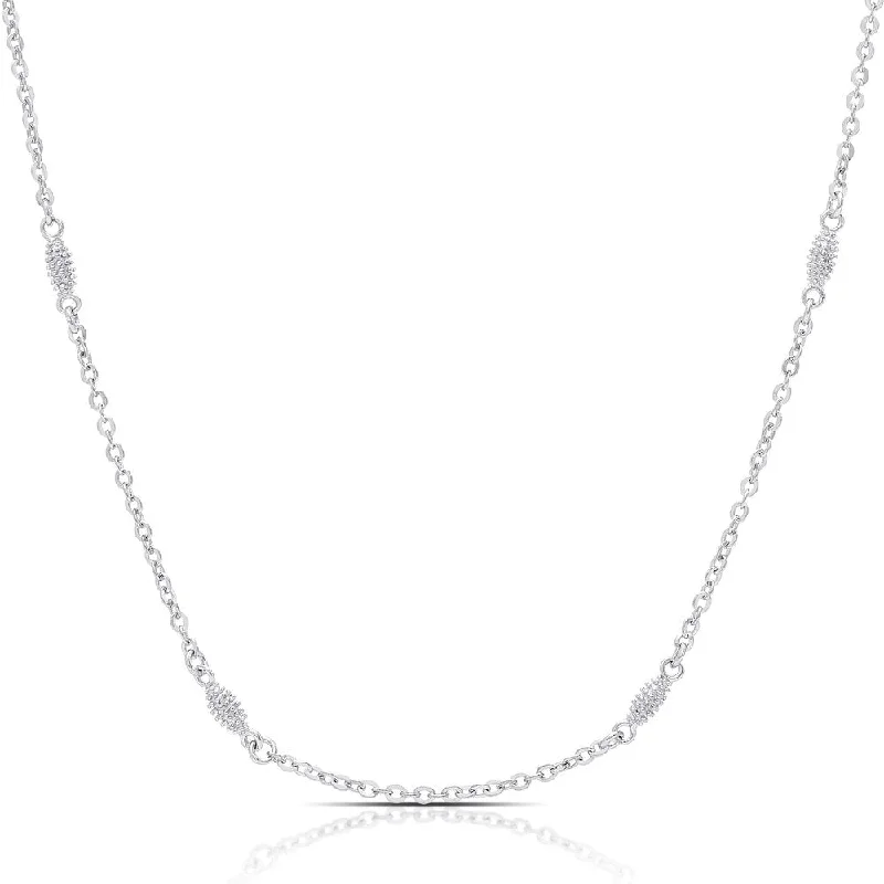 Finesque Sterling Silver Diamond Accent Necklace