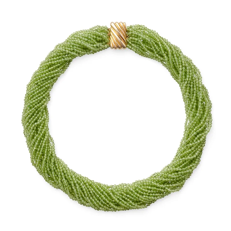 Peridot Twenty Strand Twist Necklace