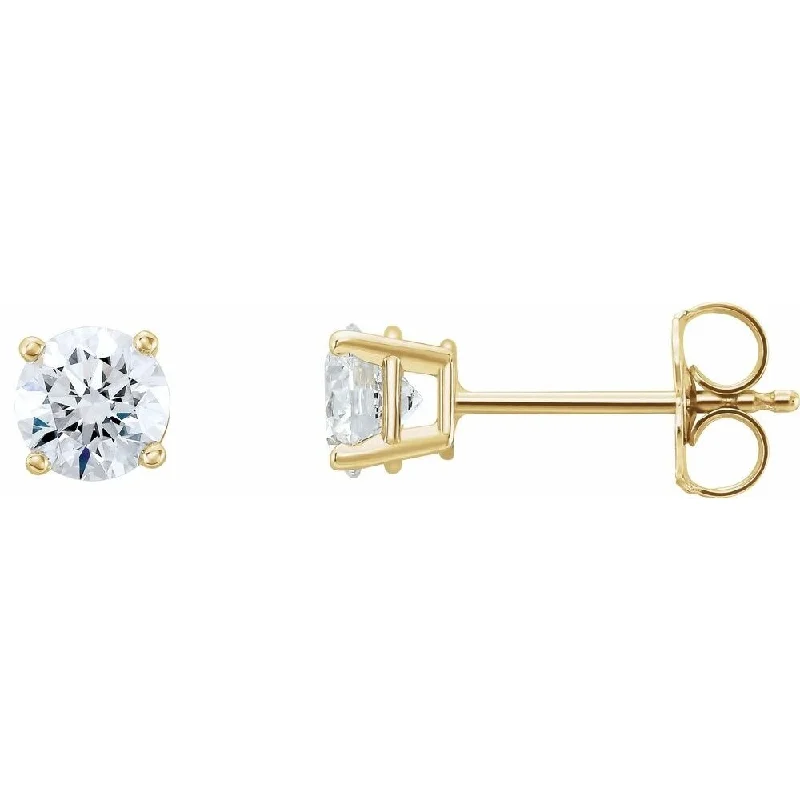 14k Yellow Gold 1 CTW Lab-Grown Diamond Stud Earring for Women