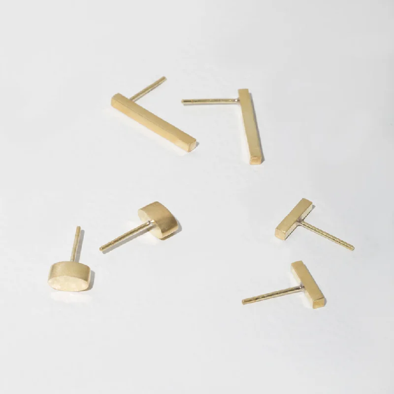 Forage Stud Earring Set of 3 Pairs - Brass