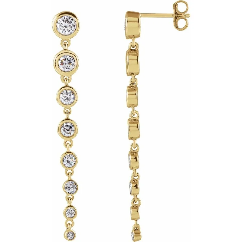 14k Yellow Gold 1 3/4 CTW Lab-Grown Diamond Dangle Earring for Women