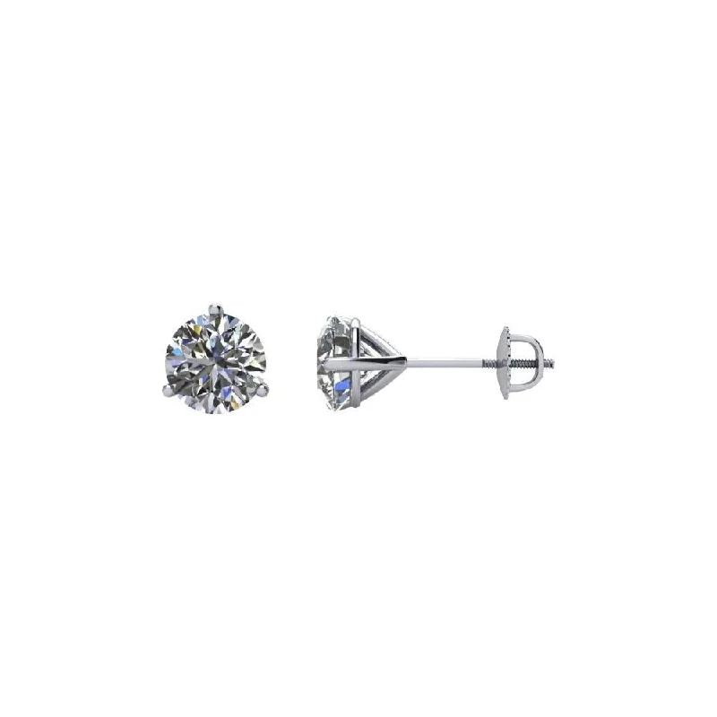 14k White Gold 1/4 CTW Diamond Stud Earring for Women